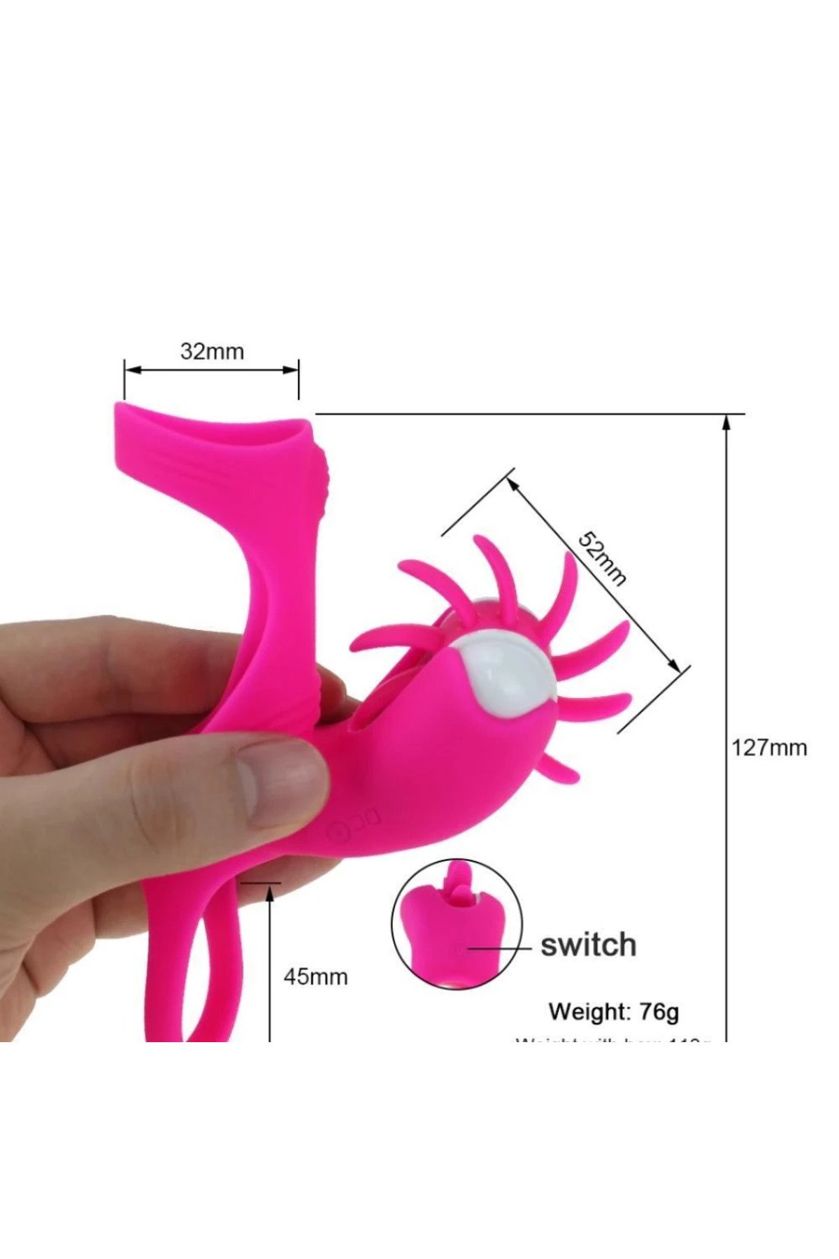 GUIMI Dönebilen Dil Hareketli Klitoris ve G-Spot Uyarıcı Testis ve Penis Halkası - Pembe - Görsel 6