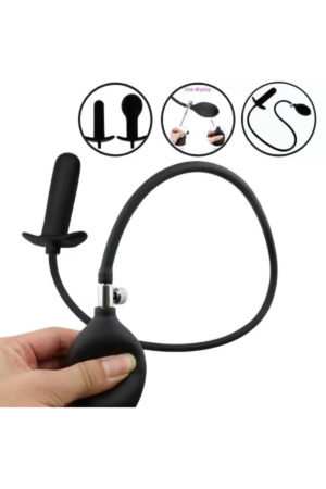 İnflatable Anal Plug Şişirilebilir Alıştırma Eğitimi Anal Genişletici Silikon Anal Butt Plug