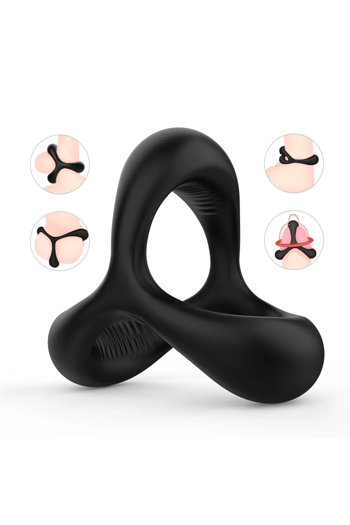 Black Rider Artırıcı Çok Esnek Silikon Testis Halkalı Penis Yüzüğü