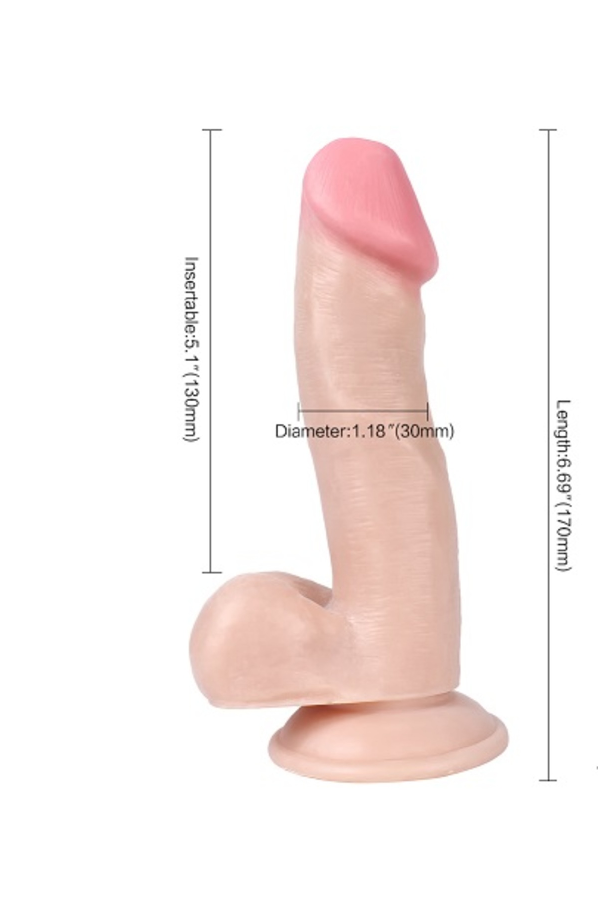 Xise 17 CM Vantuzlu Gerçekçi Realistik Penis Dildo - Görsel 2