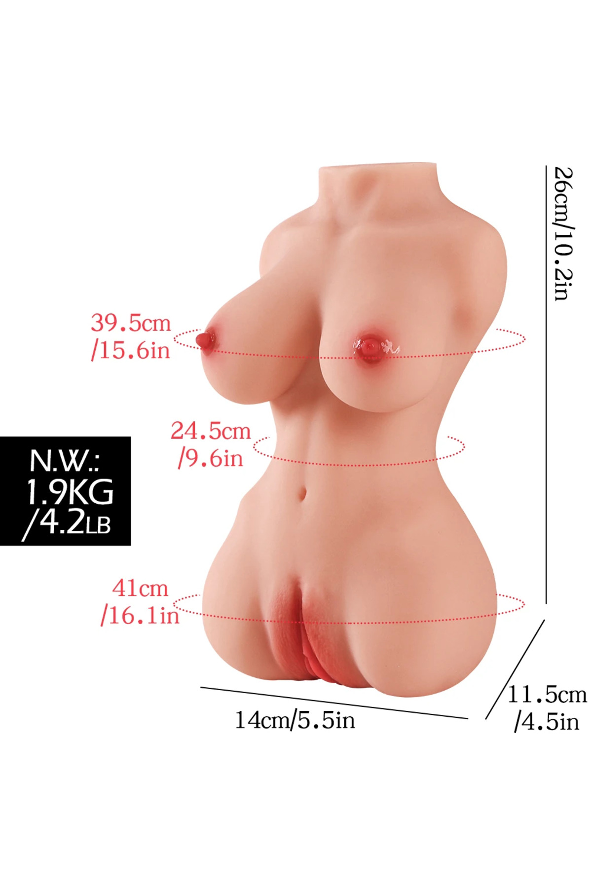 Premium Torso Masturbator Karina - Realistik Manken Anal Vajinal 2 in 1 Titreşimli Suni Vajina - Görsel 8