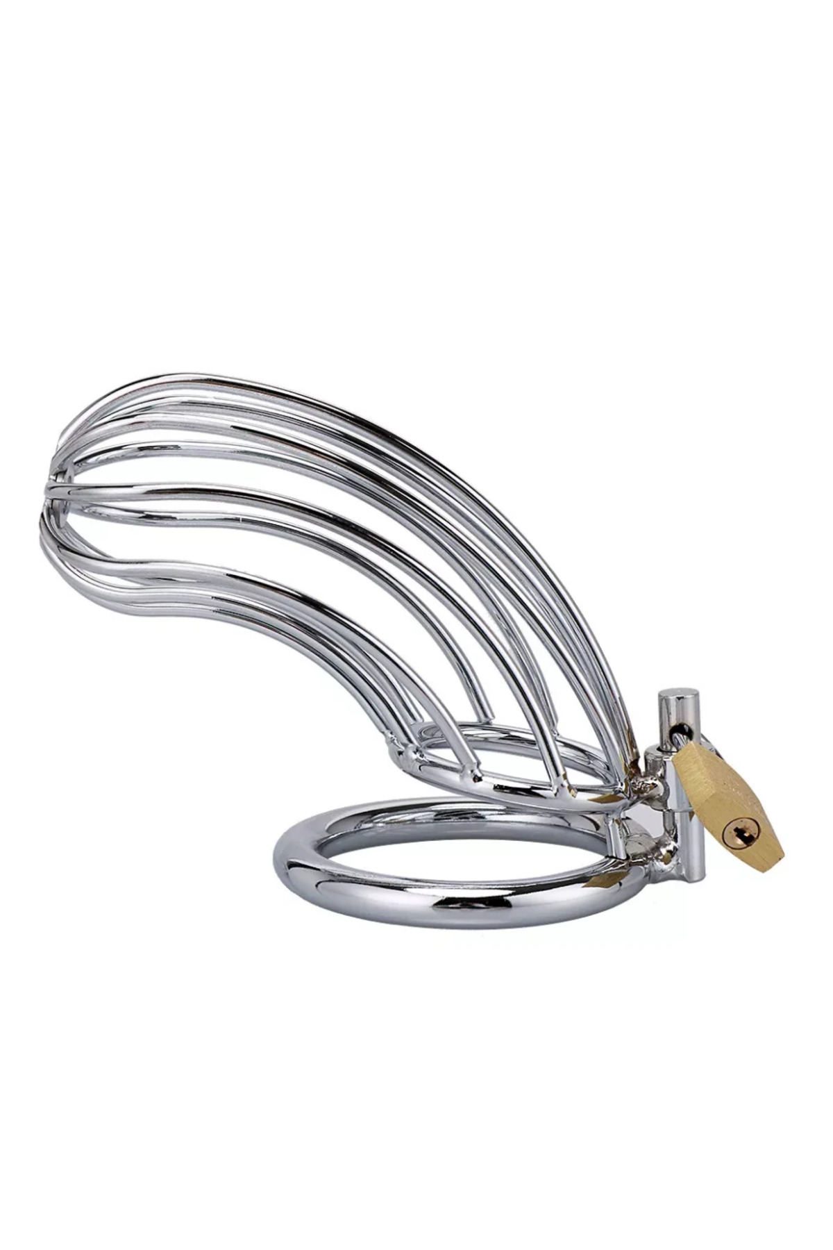 Paslanmaz Çelik Penis Kilidi Metal Esaret Kafesi Chastity Device Cock Cage Erkek Bekaret Cihazı - Görsel 2