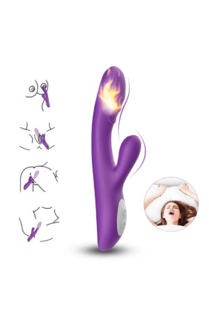 PRIME TOYS Spark Isıtmalı Klitoris ve G Spot Uyarıcı 2 in 1 Rabbit Vibratör - Mor