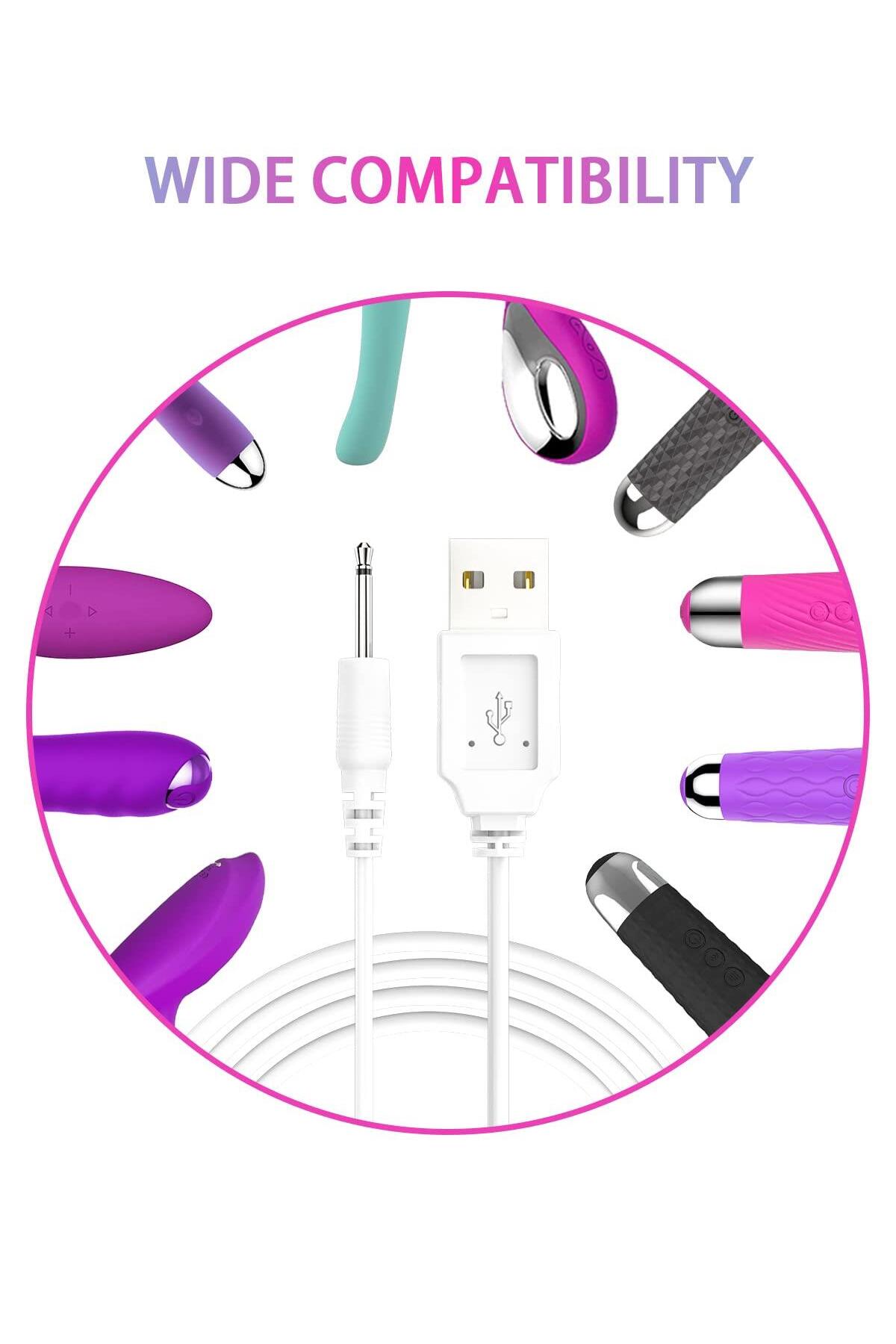 Vibratör İçin DC Uçlu USB Şarj Kablosu 30 cm - Görsel 2