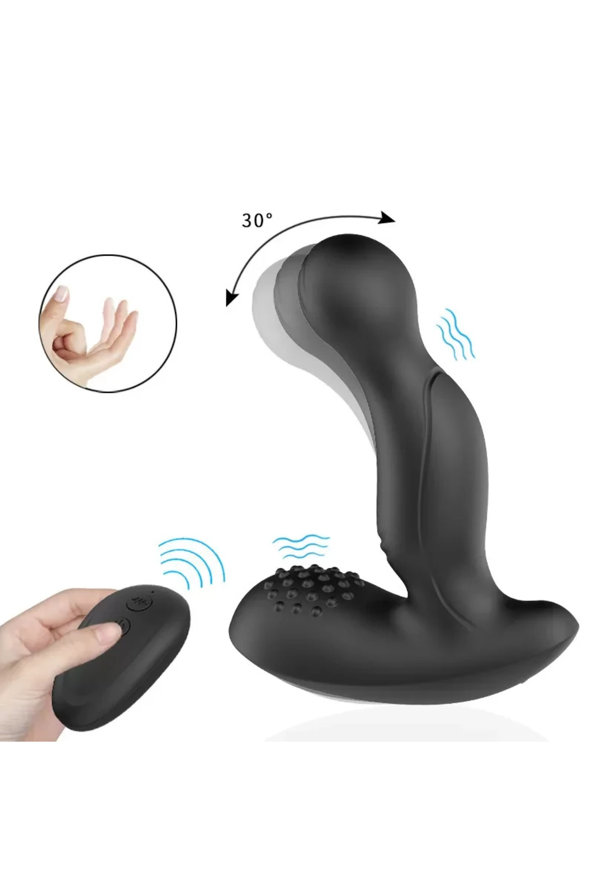 TERE Kablosuz Kumandalı 30° Açılı Perine ve Uyarıcı 3 in 1 Vibratör