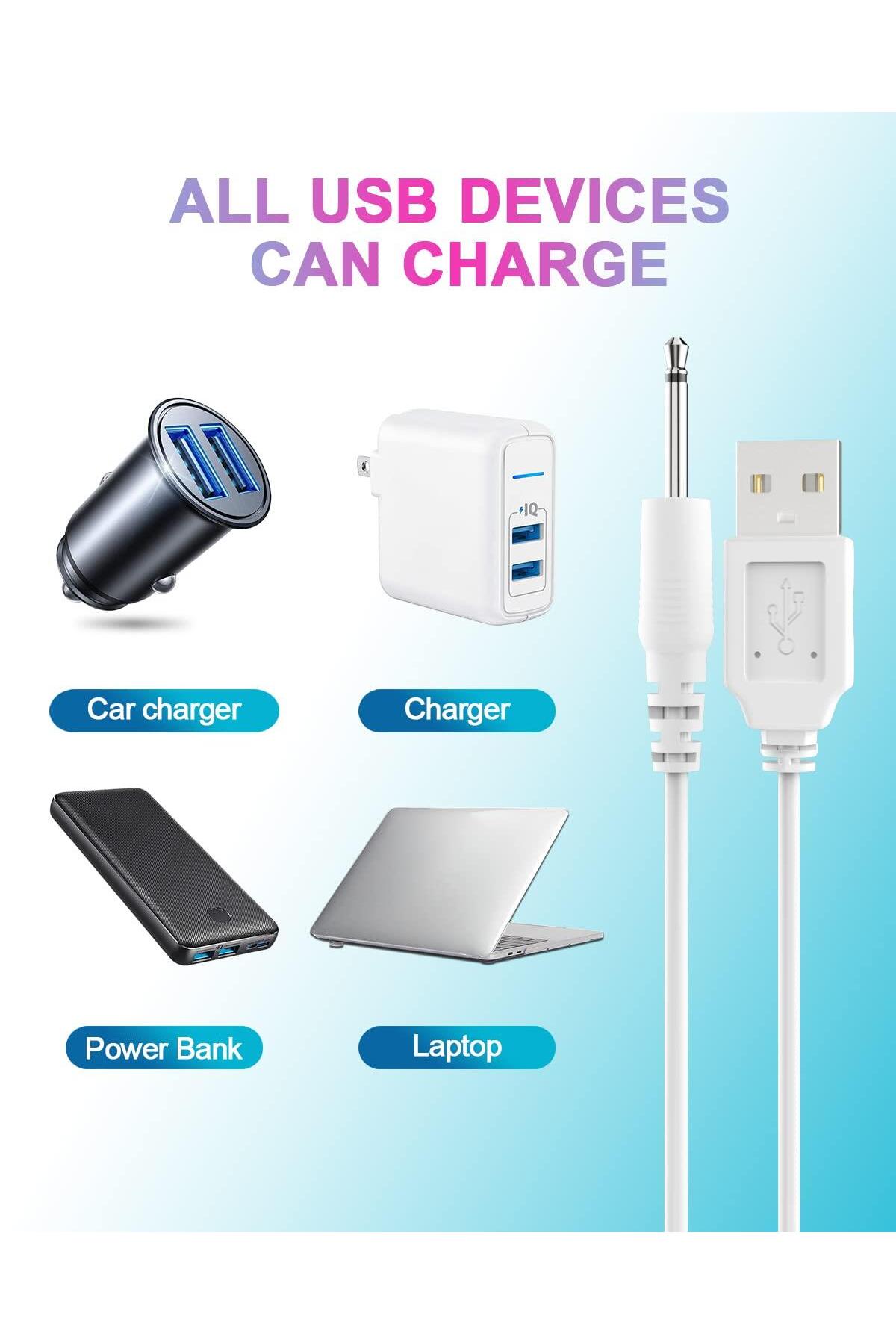 Vibratör İçin DC Uçlu USB Şarj Kablosu 30 cm - Görsel 4