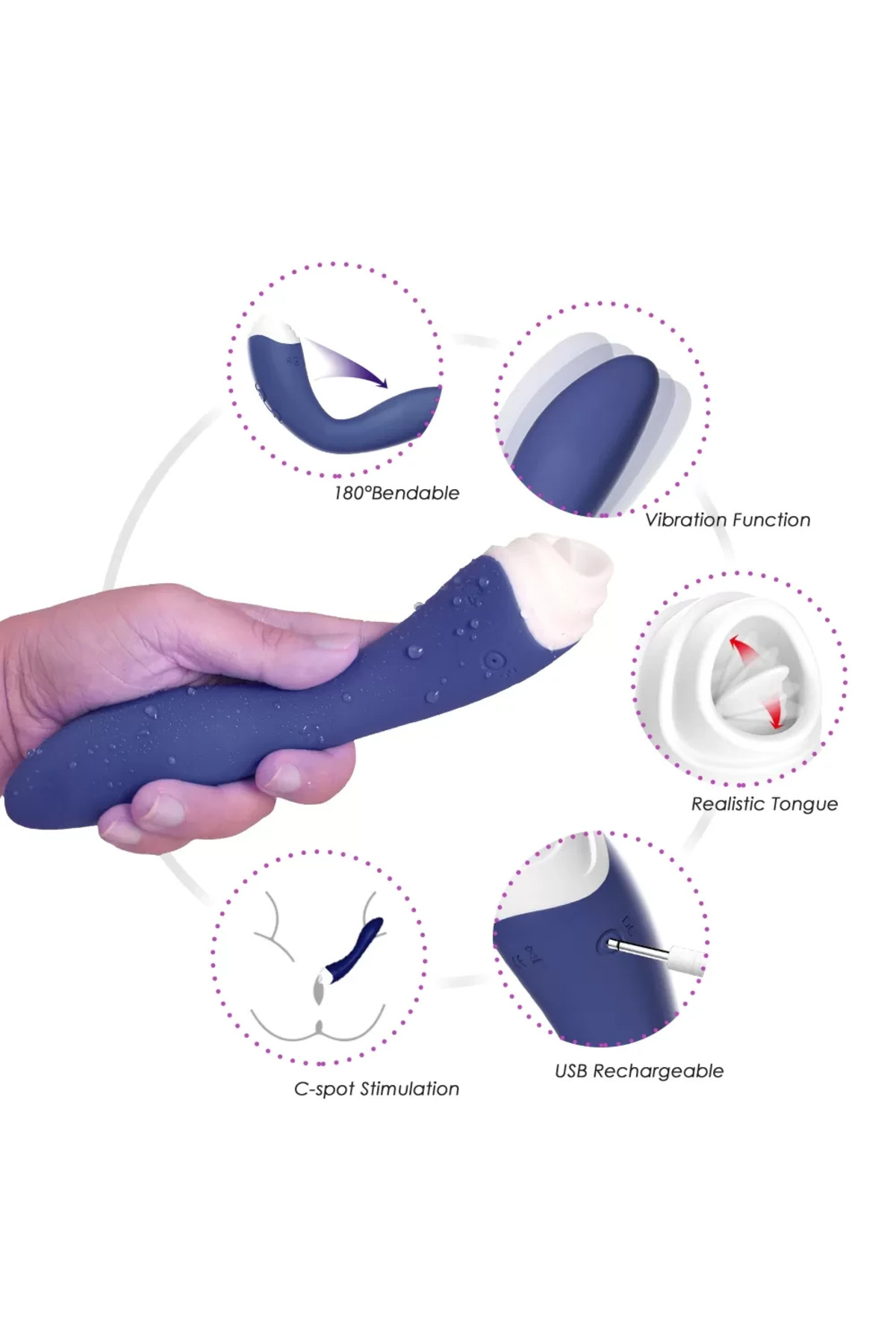 FAIRYLAND 9+9 Modlu Klitoris ve G-Spot Uyarıcı 2 in 1 Dil Vibratör - Saxe - Görsel 3