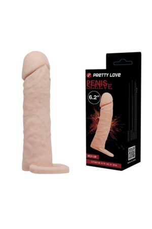 Extended 4 CM Dolgulu Realistik Penis Kılıfı Uzatmalı Prezervatif