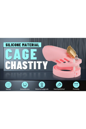 Silikon Pembe Penis Kilidi Erkek Bekaret Cihazı Chastity Cock Cage Küçük Boy Penis Esaret Kafesi