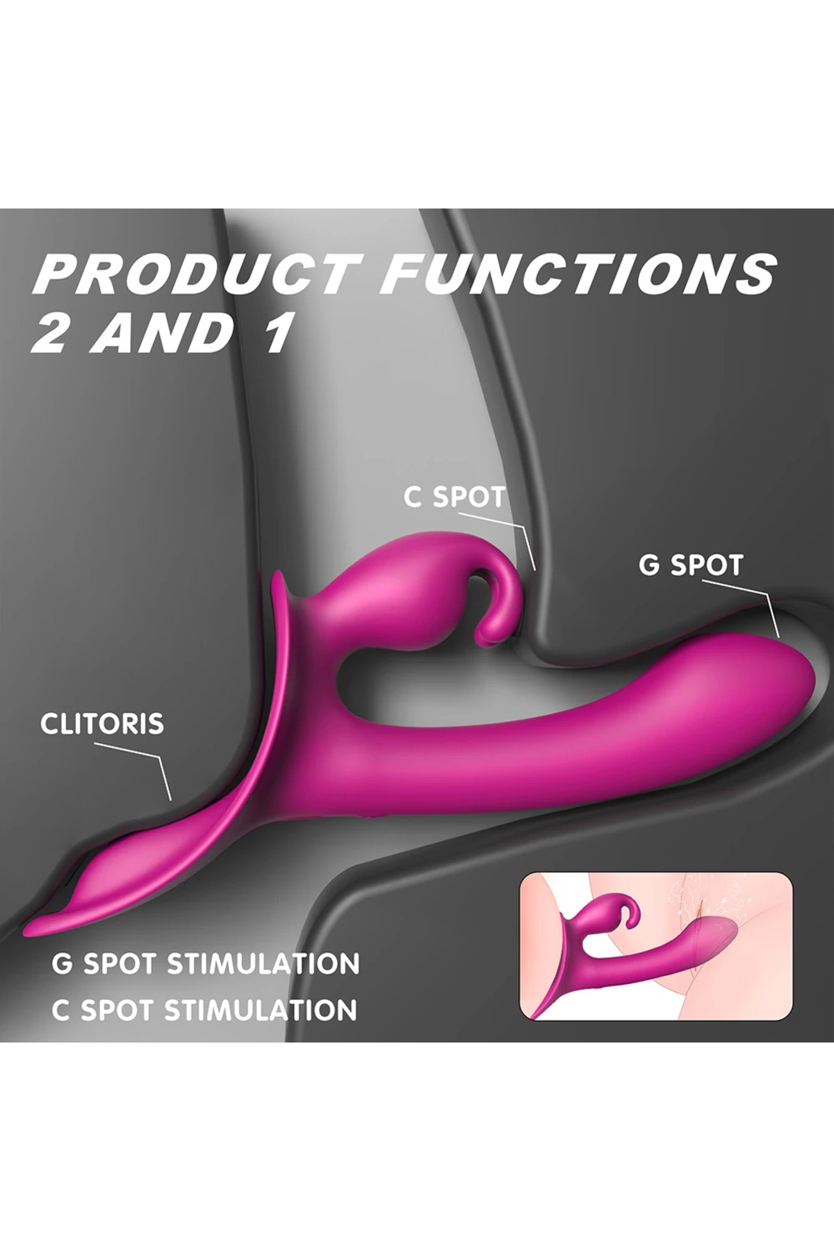 Lord Rabbit Şarjlı G Nokta ve Klitoris Uyarıcı Vibratör Strapless Strap On 2 in 1 Vibratör - Görsel 3