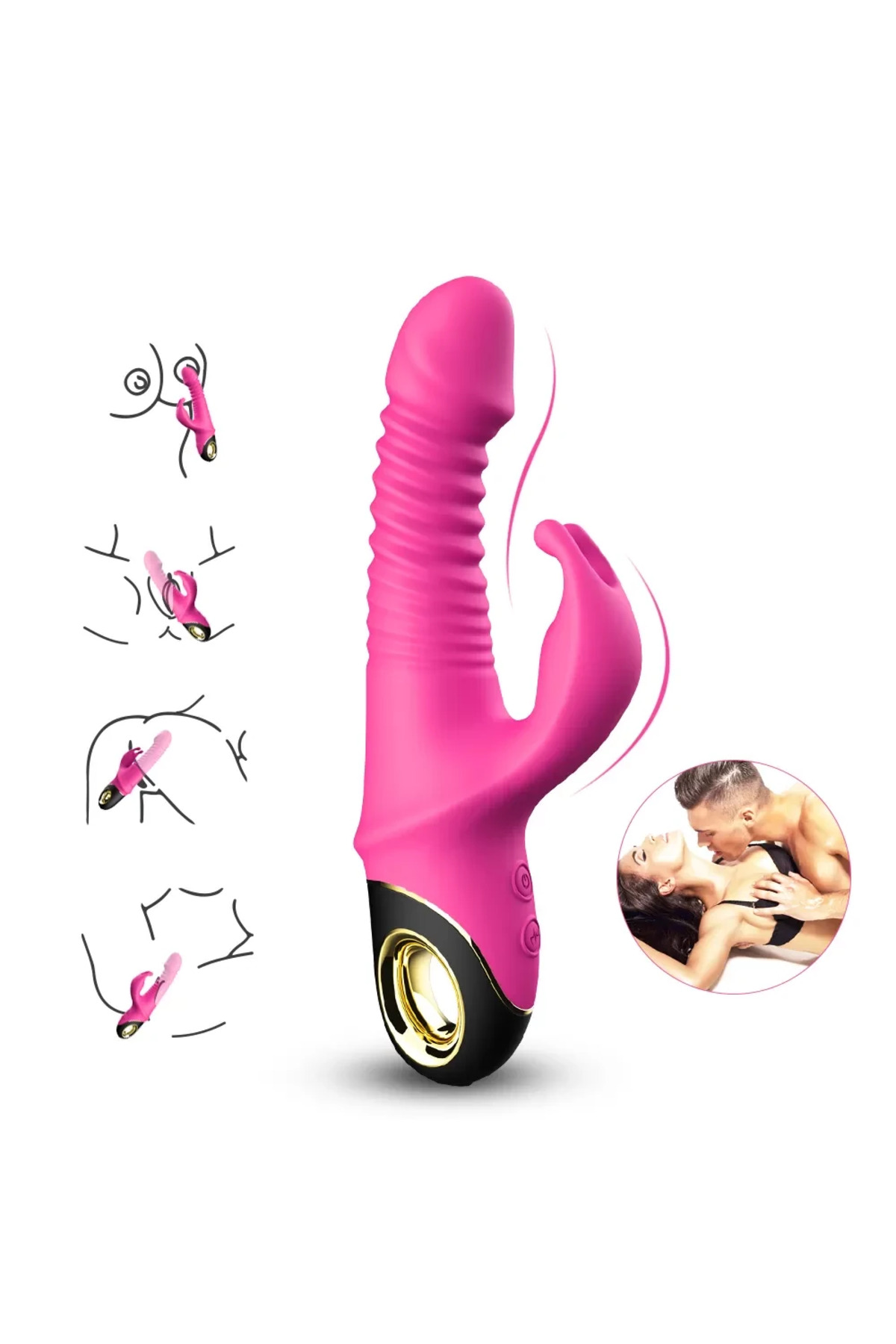 PRIME TOYS Zing İleri Geri ve Rotasyon Hareketli Su Geçirmez Klitoris Uyarıcı Rabbit Vibratör - Görsel 2