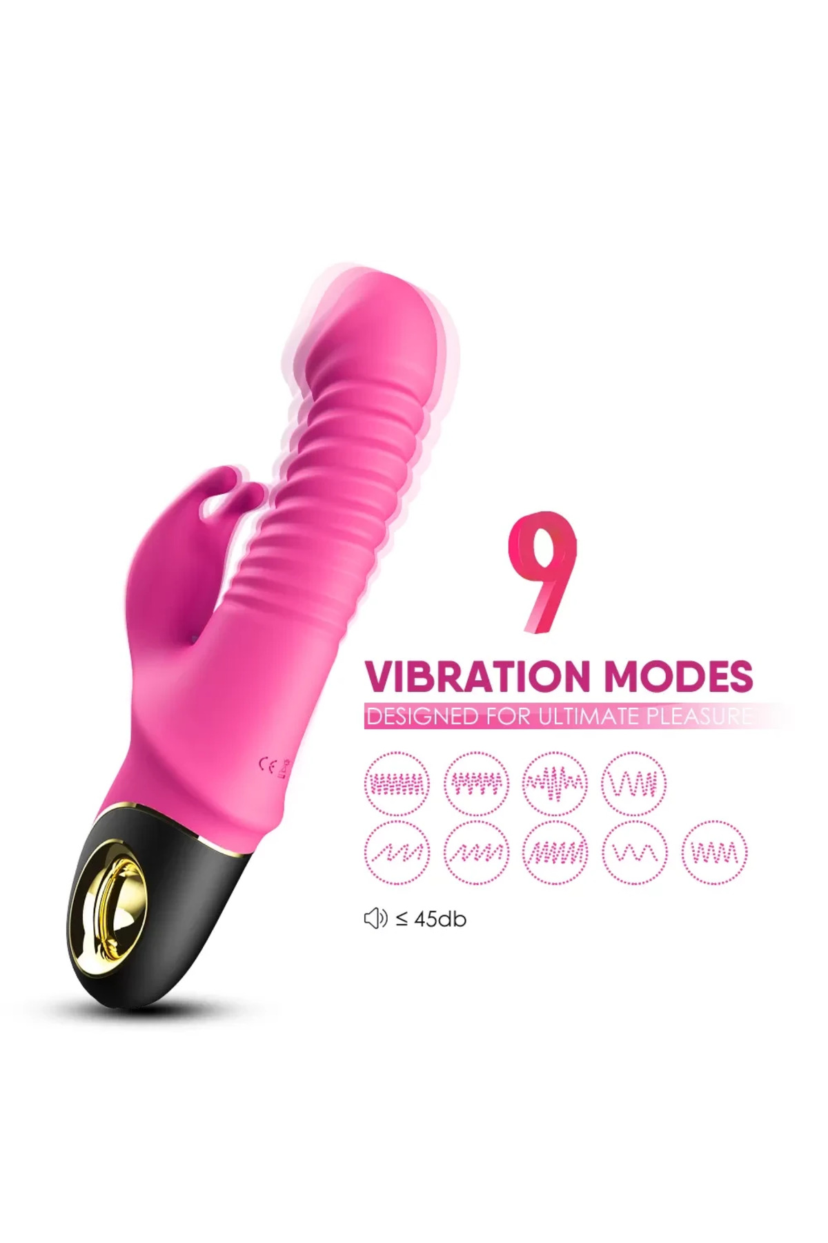 PRIME TOYS Zing İleri Geri ve Rotasyon Hareketli Su Geçirmez Klitoris Uyarıcı Rabbit Vibratör - Görsel 3