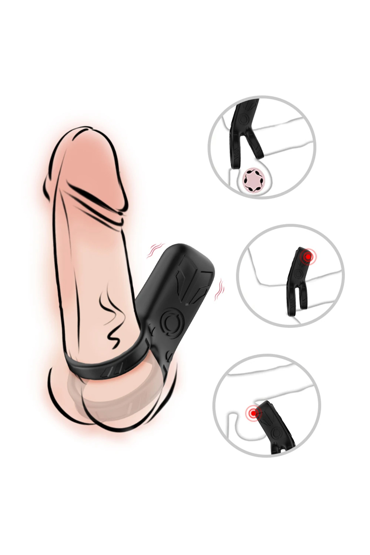 PRIME TOYS Rinse Şarjlı Güçlü Titreşimli Su Geçirmez Klitoris Uyarıcı Testis ve Penis Yüzüğü - Görsel 2