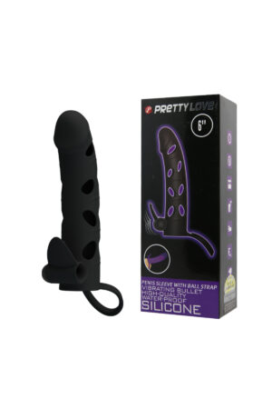 Maxx Titreşimli Realistik Siyah Uzatmalı Penis Kılıfı