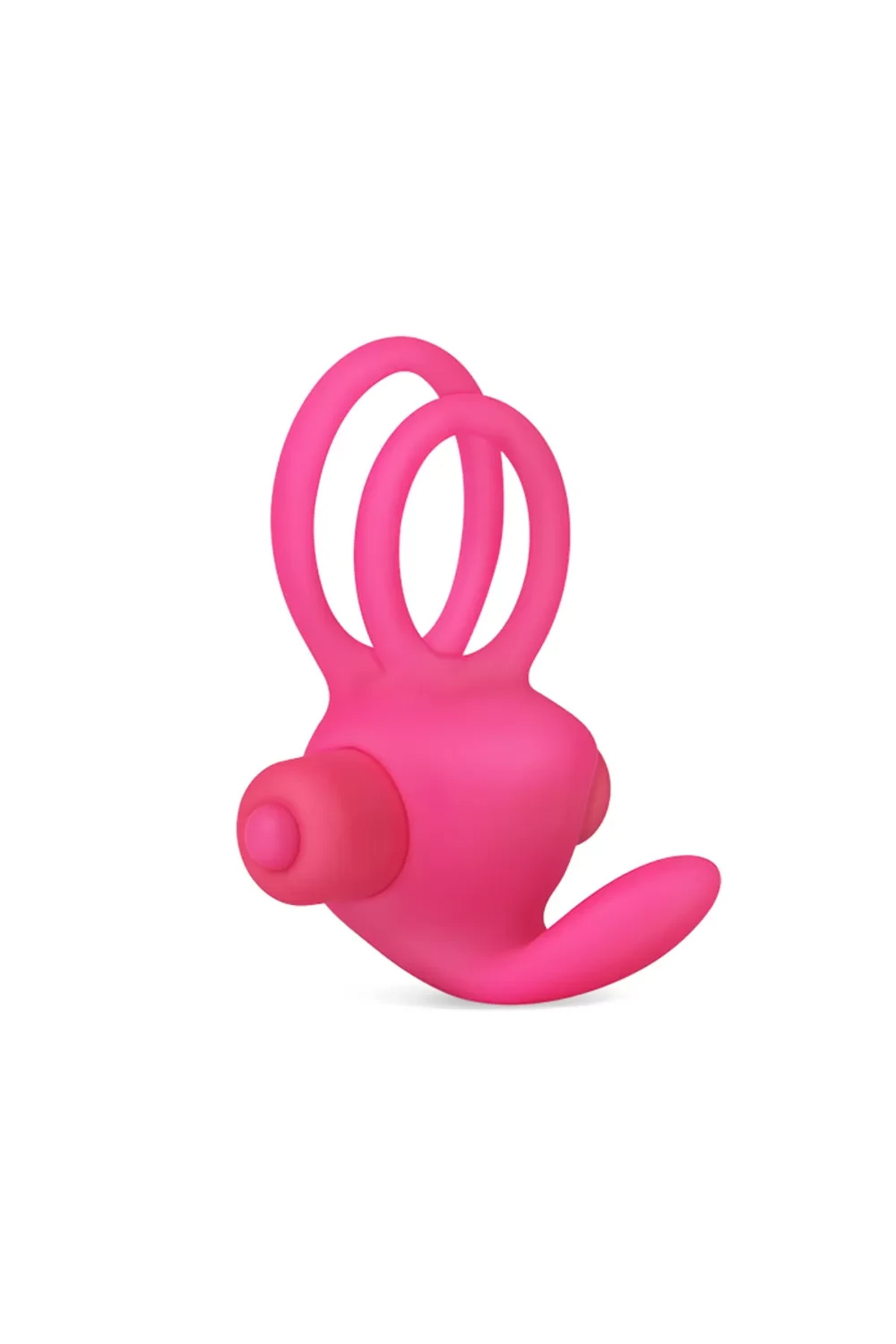 Klitoris Uyarıcı Titreşimli Silikon Penis Halkası Pembe - Power Clit Duo Silicone Cockring - Görsel 3