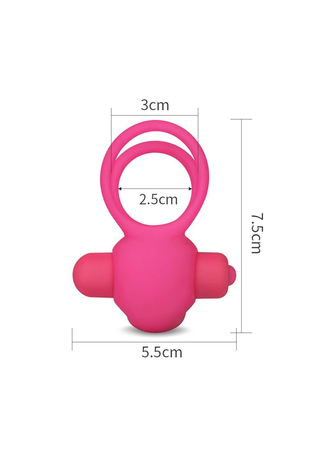 Klitoris Uyarıcı Titreşimli Silikon Penis Halkası Pembe - Power Clit Duo Silicone Cockring - Görsel 7