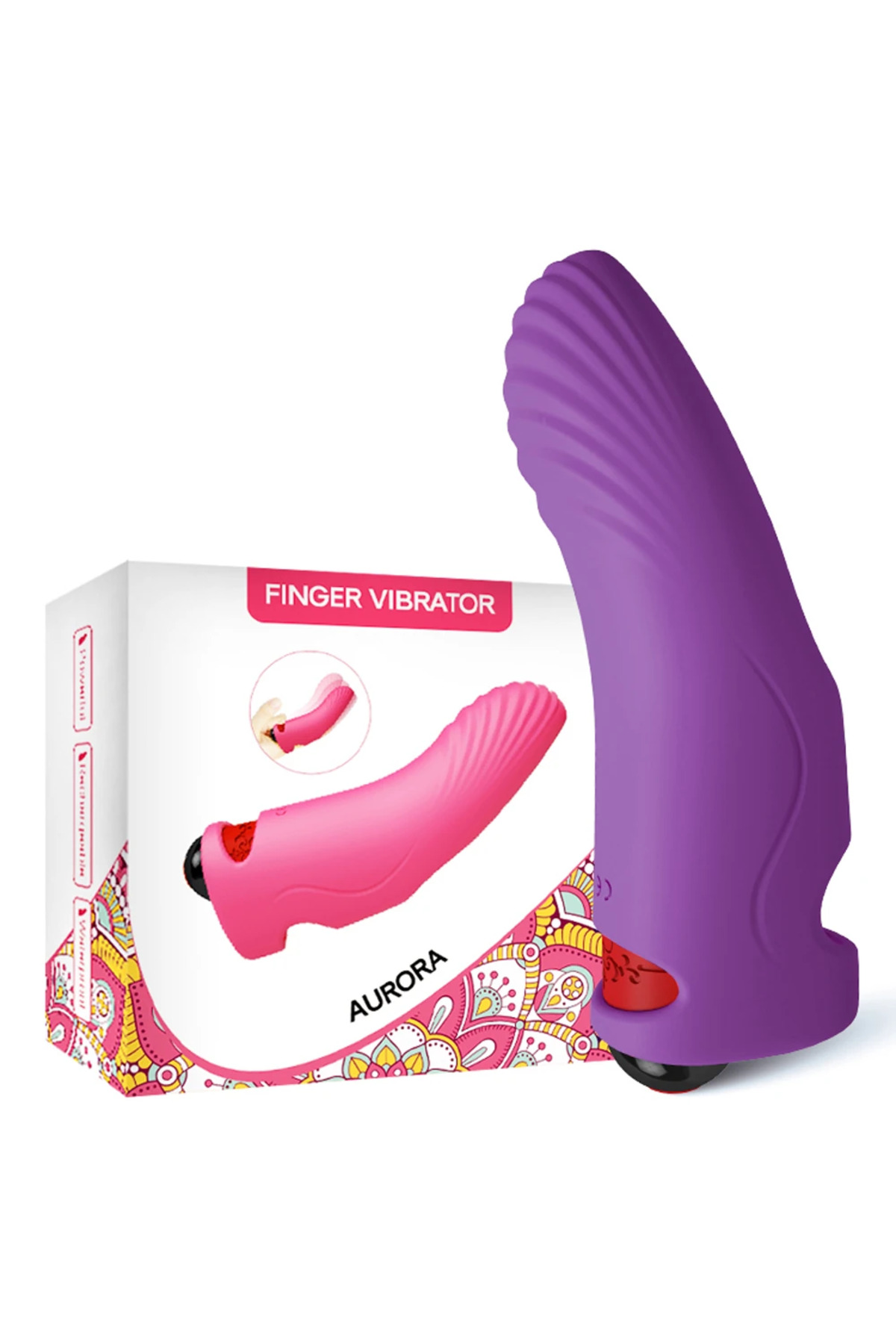 PRIME TOYS Aurora Şarjlı G Nokta ve Klitoris Uyarıcı Parmağa Takılabilir Mini Vibratör - Mor