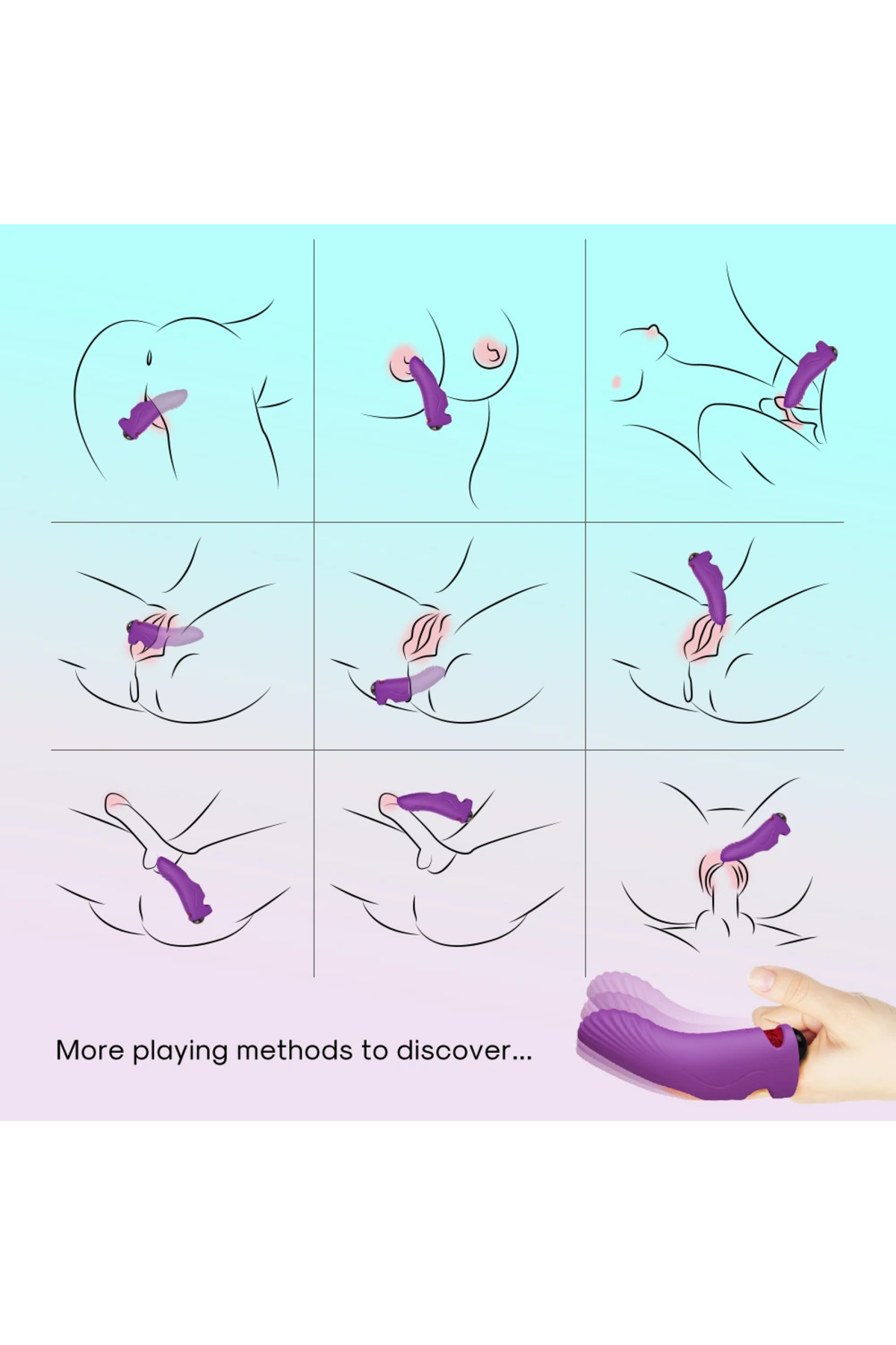 PRIME TOYS Aurora Şarjlı G Nokta ve Klitoris Uyarıcı Parmağa Takılabilir Mini Vibratör - Mor - Görsel 2