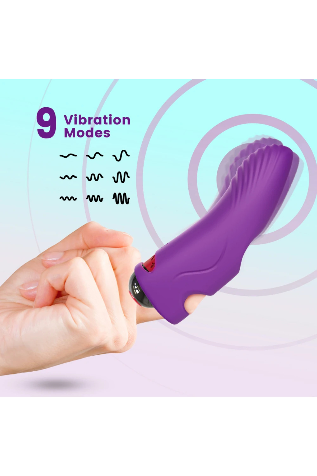 PRIME TOYS Aurora Şarjlı G Nokta ve Klitoris Uyarıcı Parmağa Takılabilir Mini Vibratör - Mor - Görsel 4
