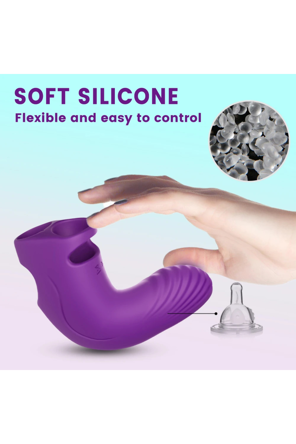 PRIME TOYS Aurora Şarjlı G Nokta ve Klitoris Uyarıcı Parmağa Takılabilir Mini Vibratör - Mor - Görsel 7