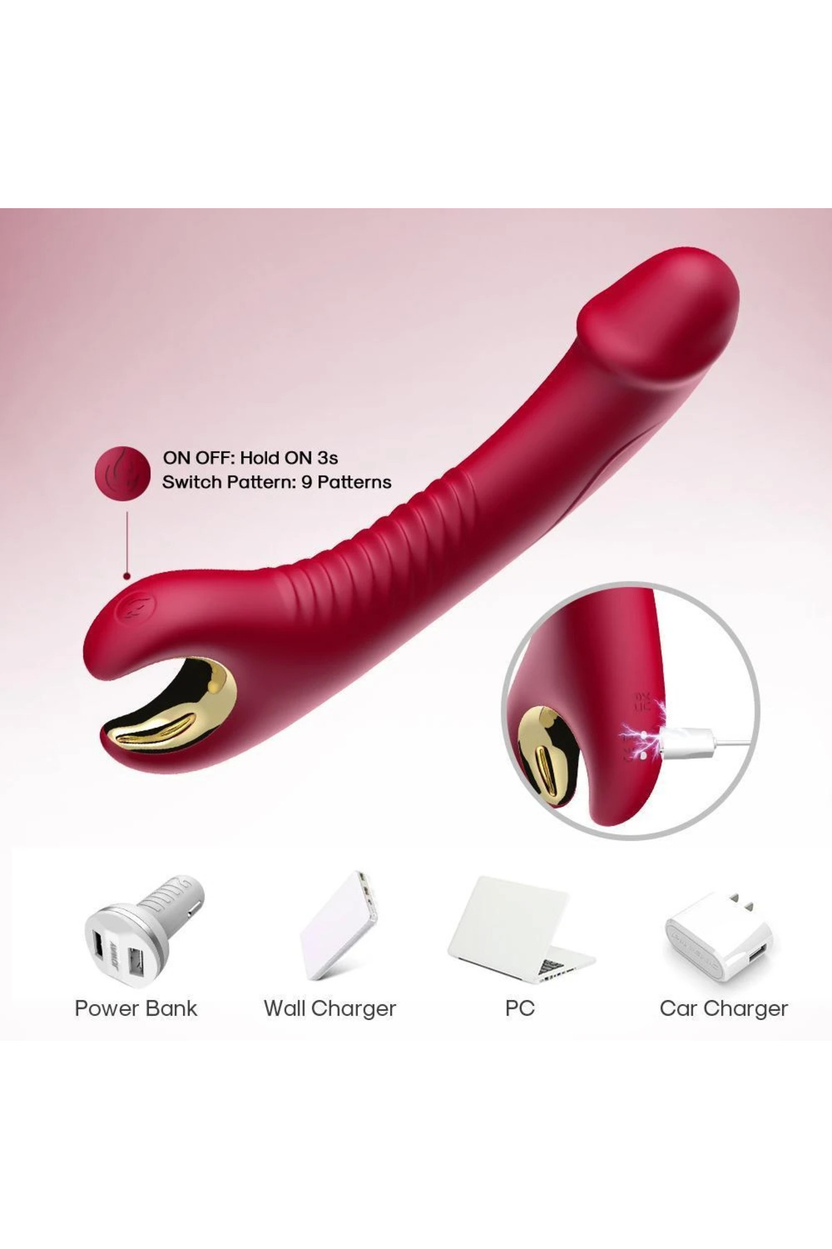 PRIME TOYS Tornado 360° Dönebilen Su Geçirmez G Nokta Uyarıcı Vibratör - Bordo - Görsel 6