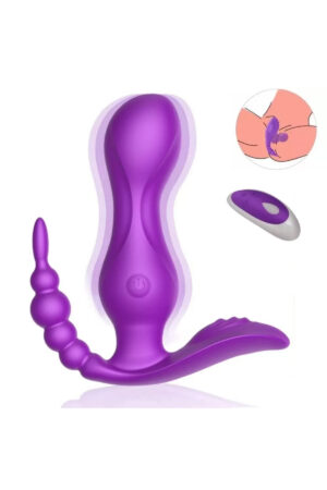 JAIN Kablosuz Kumandalı G-Spot Anal ve Klitoris Uyarıcı Külot İçi Giyilebilir 3 in 1 Vibratör - Mor