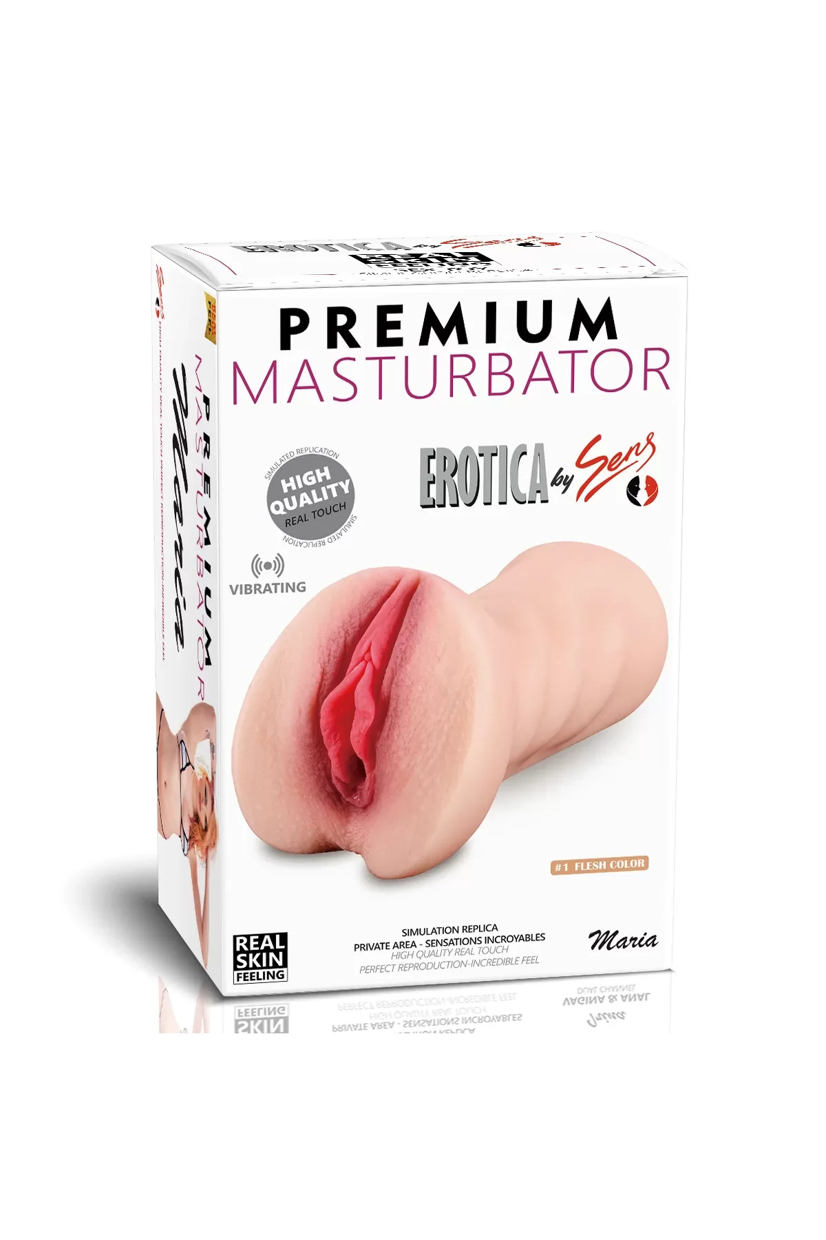 Premium Masturbator Maria - Realistik Dokulu Ten Rengi Titreşimli Suni Vajina - Görsel 2