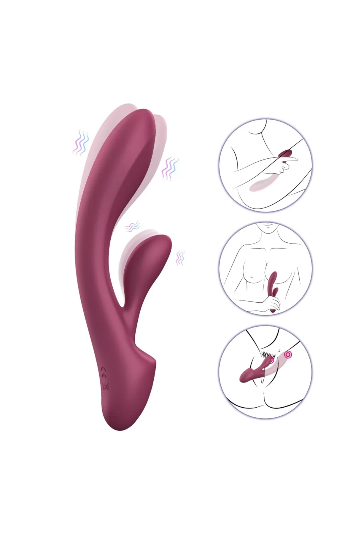 MERRY Şarjlı Ultra Güçlü Çift Motorlu 2 in 1 Rabbit Vibratör