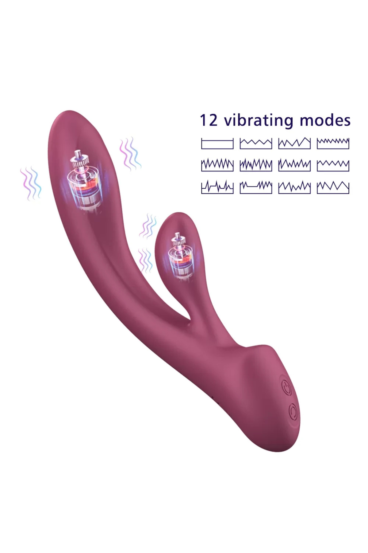 MERRY Şarjlı Ultra Güçlü Çift Motorlu 2 in 1 Rabbit Vibratör - Görsel 2