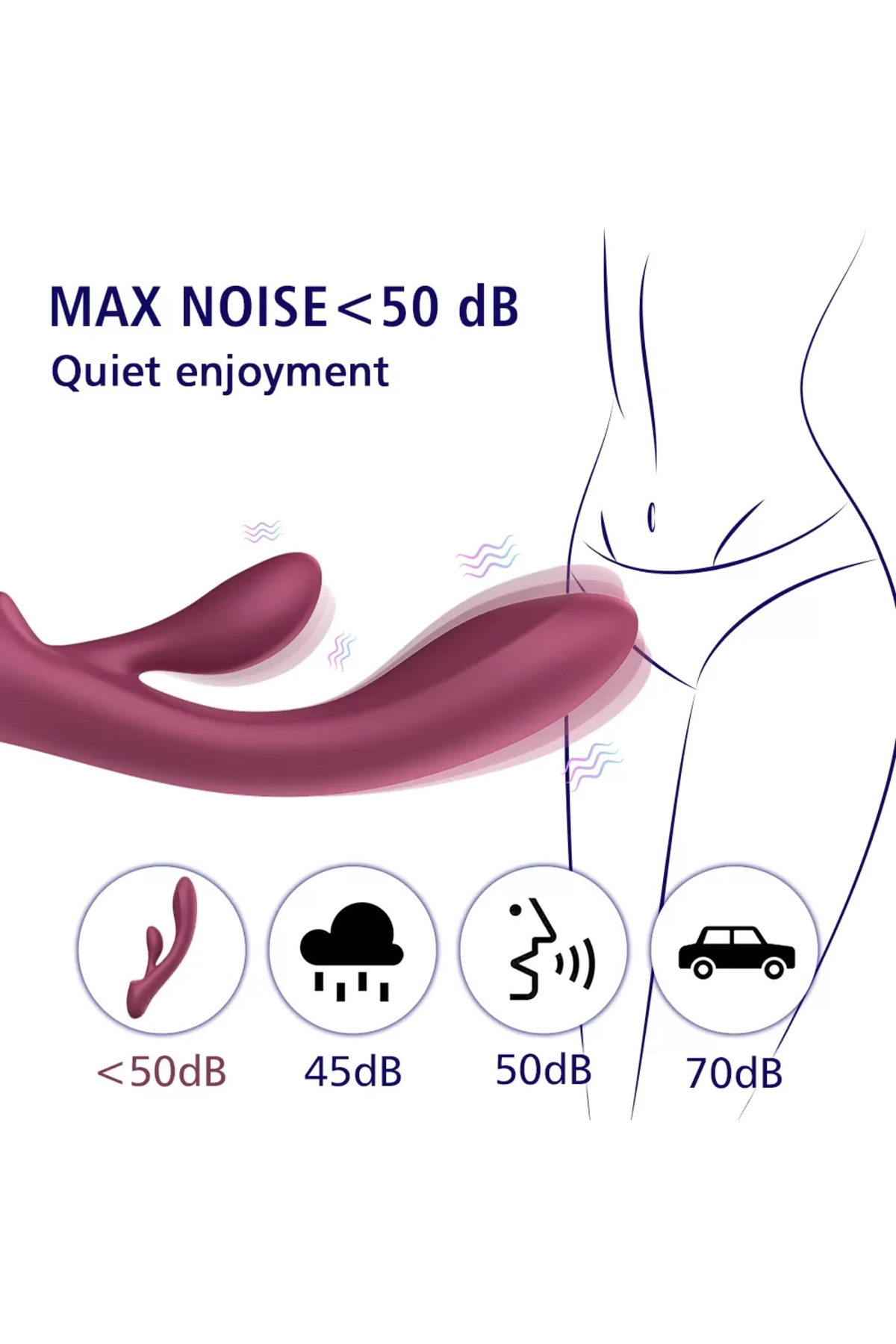 MERRY Şarjlı Ultra Güçlü Çift Motorlu 2 in 1 Rabbit Vibratör - Görsel 5