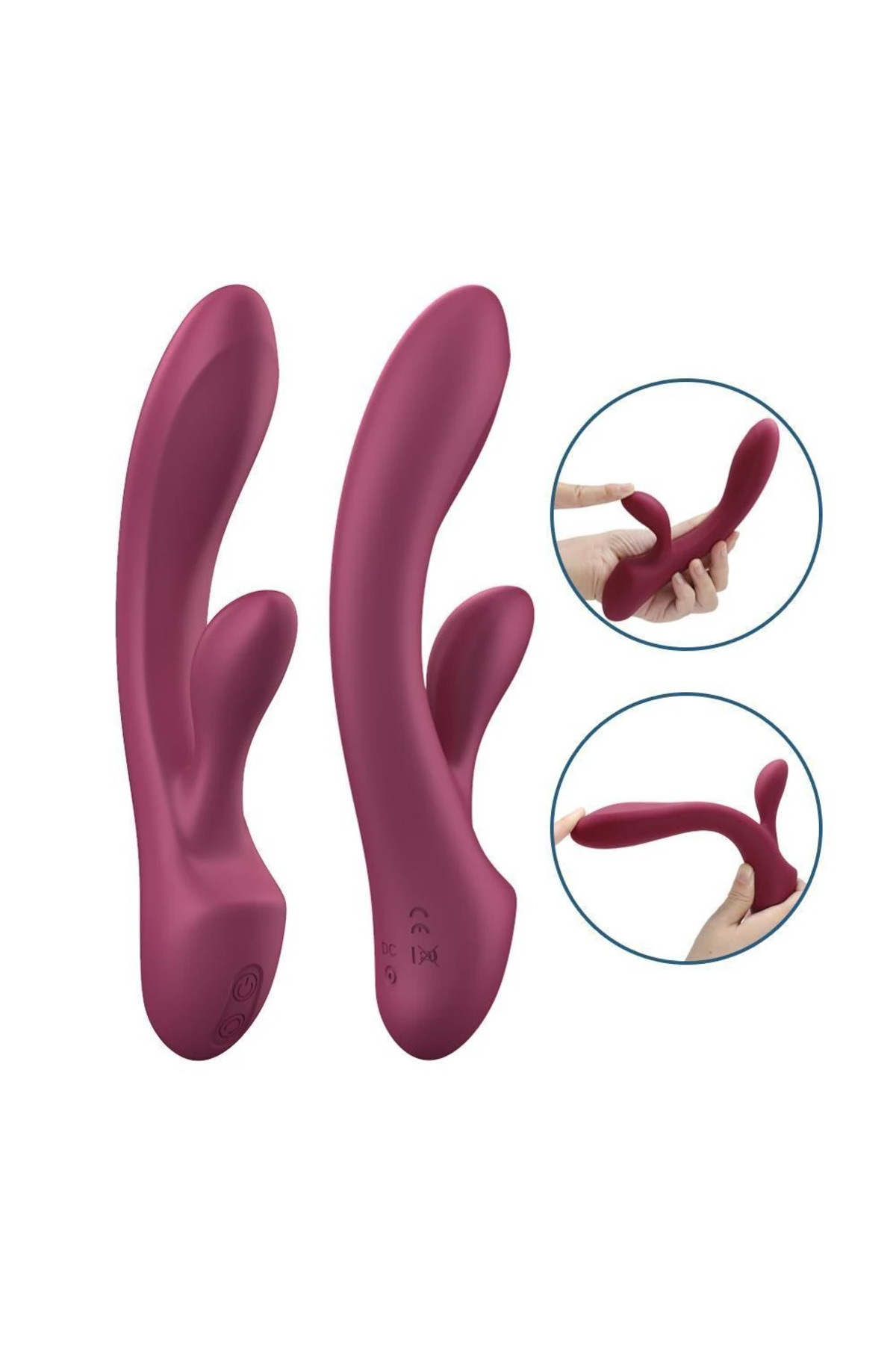 MERRY Şarjlı Ultra Güçlü Çift Motorlu 2 in 1 Rabbit Vibratör - Görsel 6