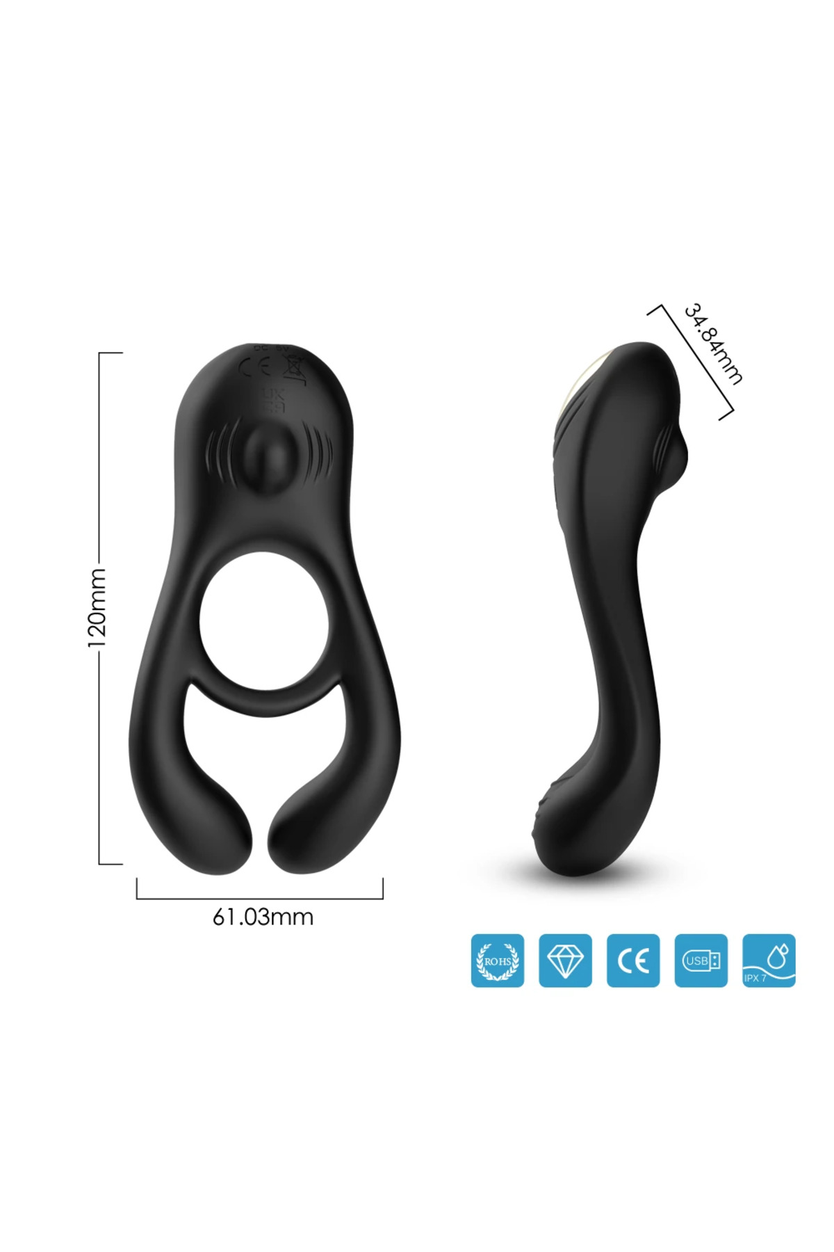 PRIME TOYS Veyron Şarjlı Güçlü Titreşimli Testis ve Klitoris Uyarıcı Vibratör Penis Yüzüğü - Görsel 7