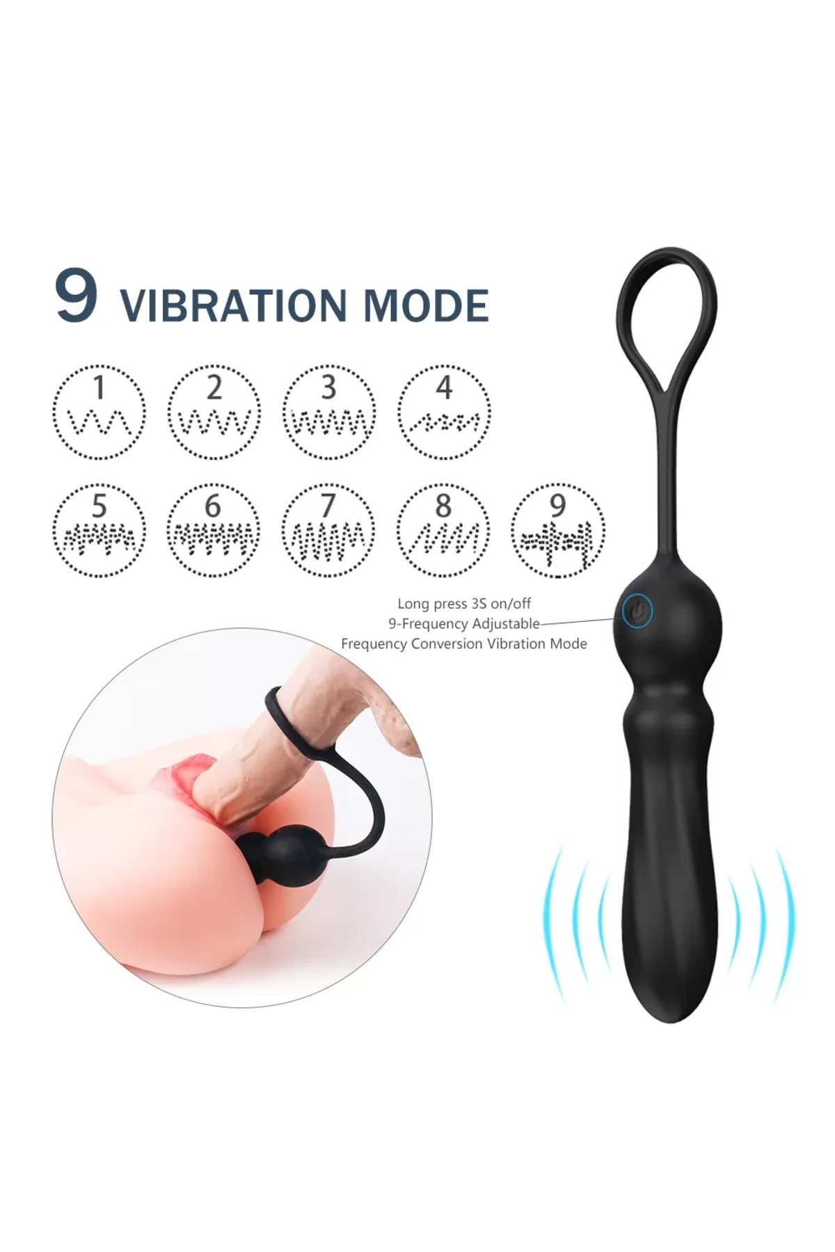 ADELE ve G Spot Uyarıcı Penis Halkalı Anal Vibratör - Görsel 3