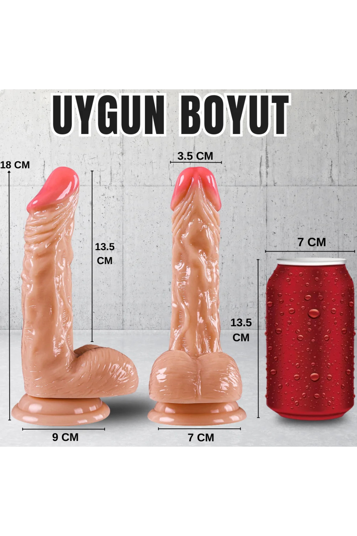 UNIQUE Realistik Dokuda Eğik ve Damarlı Dildo Vantuzlu Gerçekçi Yapay Penis 18 CM - Görsel 8