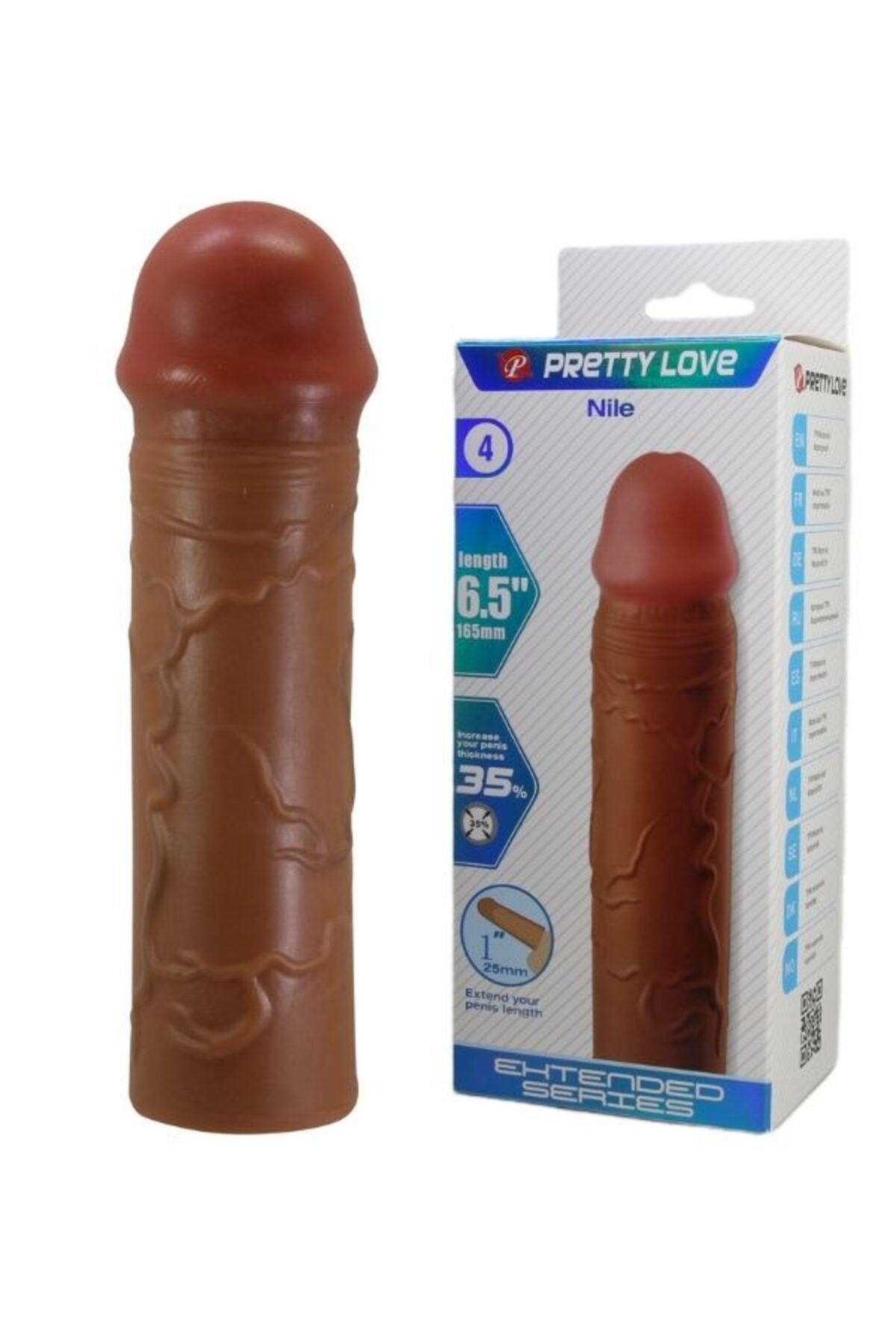 Nile Gerçek Hissiyatlı Uzatıcı Penis Kılıfı Brown - Görsel 3