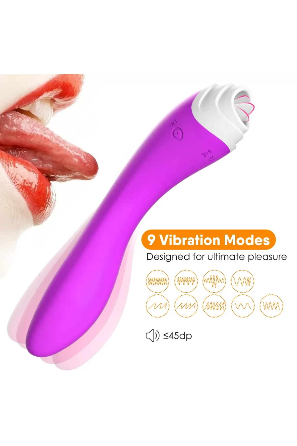FAIRYLAND 9+9 Modlu Klitoris ve G-Spot Uyarıcı 2 in 1 Dil Vibratör - Mor - Görsel 2