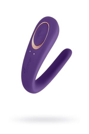 Satisfyer Double Classic Çiftler İçin Vibratör, silikon, mor, 18,5 cm