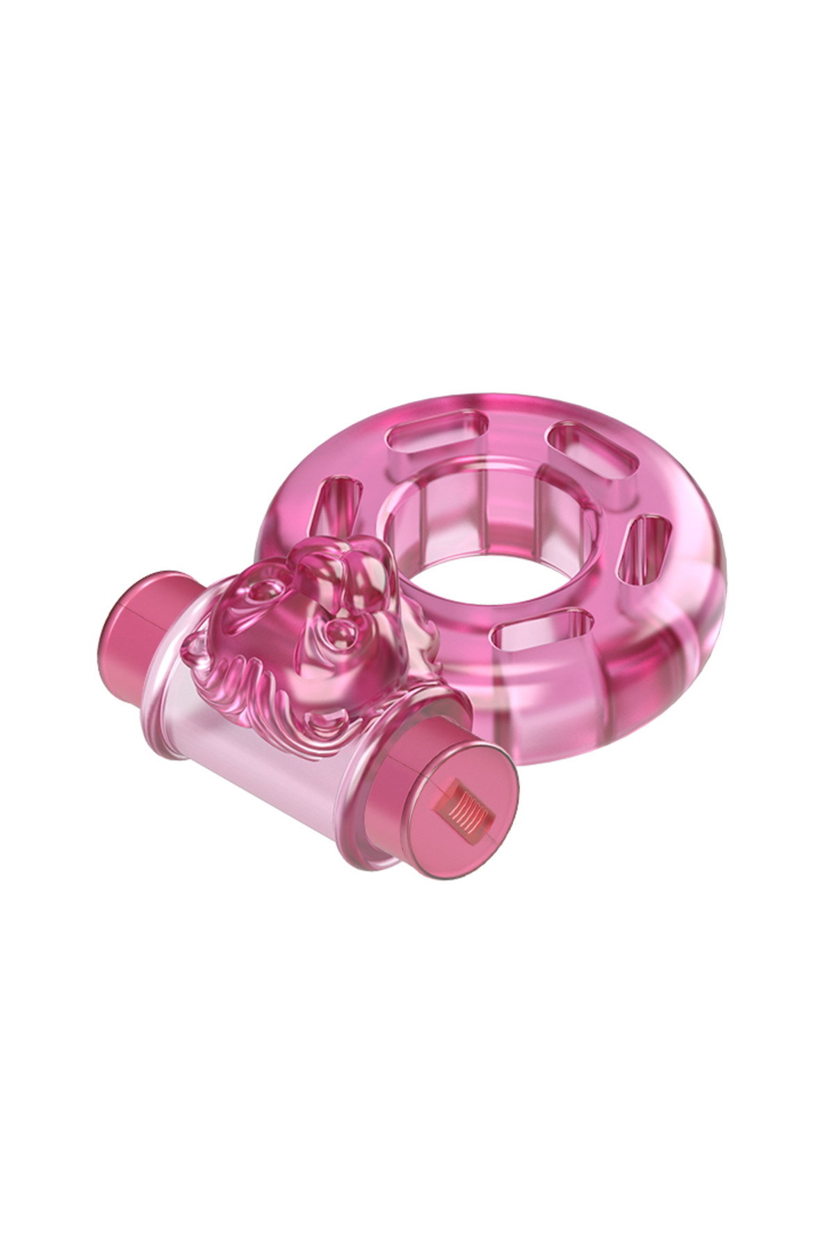 Bear Pink Güçlü Titreşimli Süper Silikon Penis Halkası Yüzüğü - Görsel 2