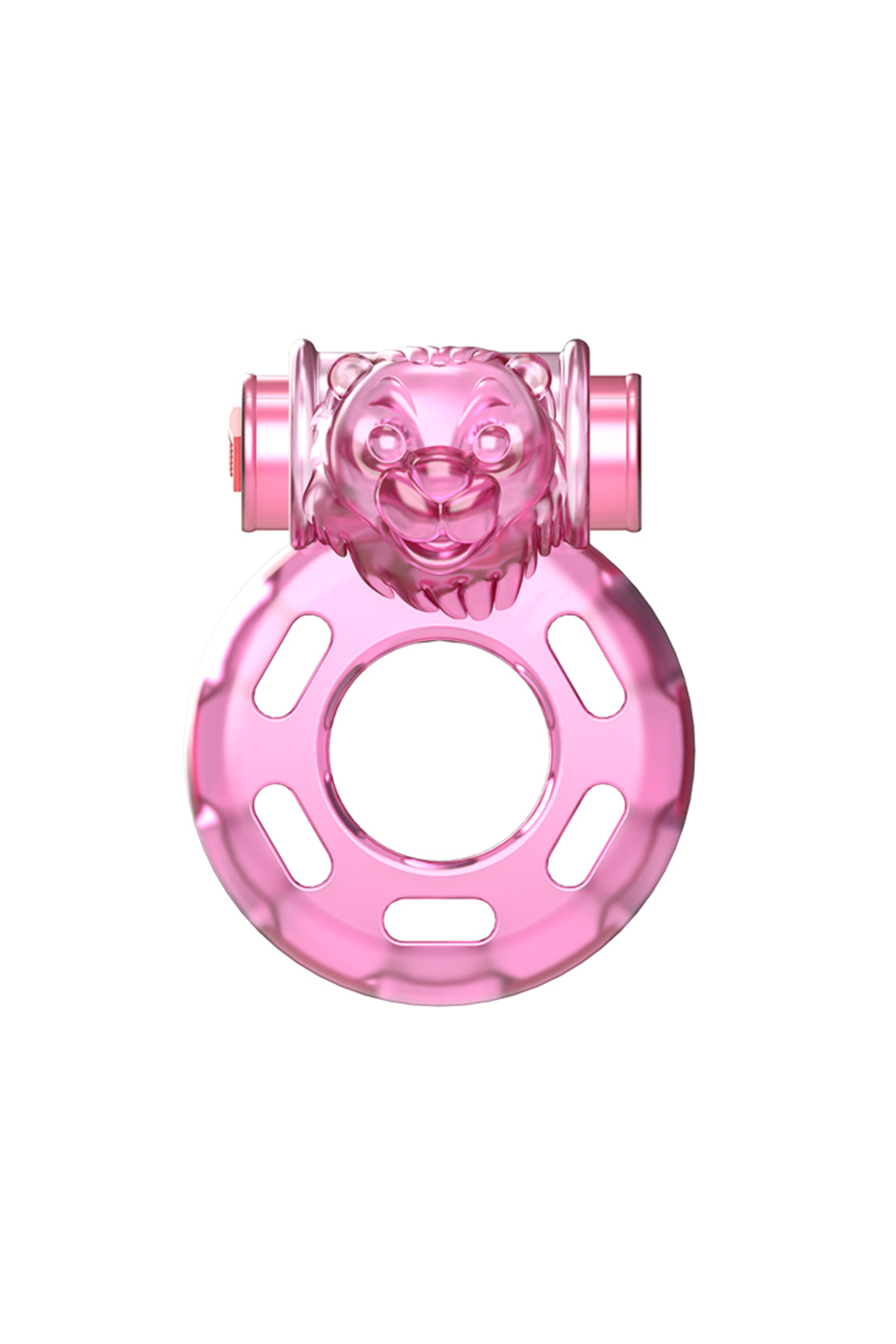 Bear Pink Güçlü Titreşimli Süper Silikon Penis Halkası Yüzüğü - Görsel 3