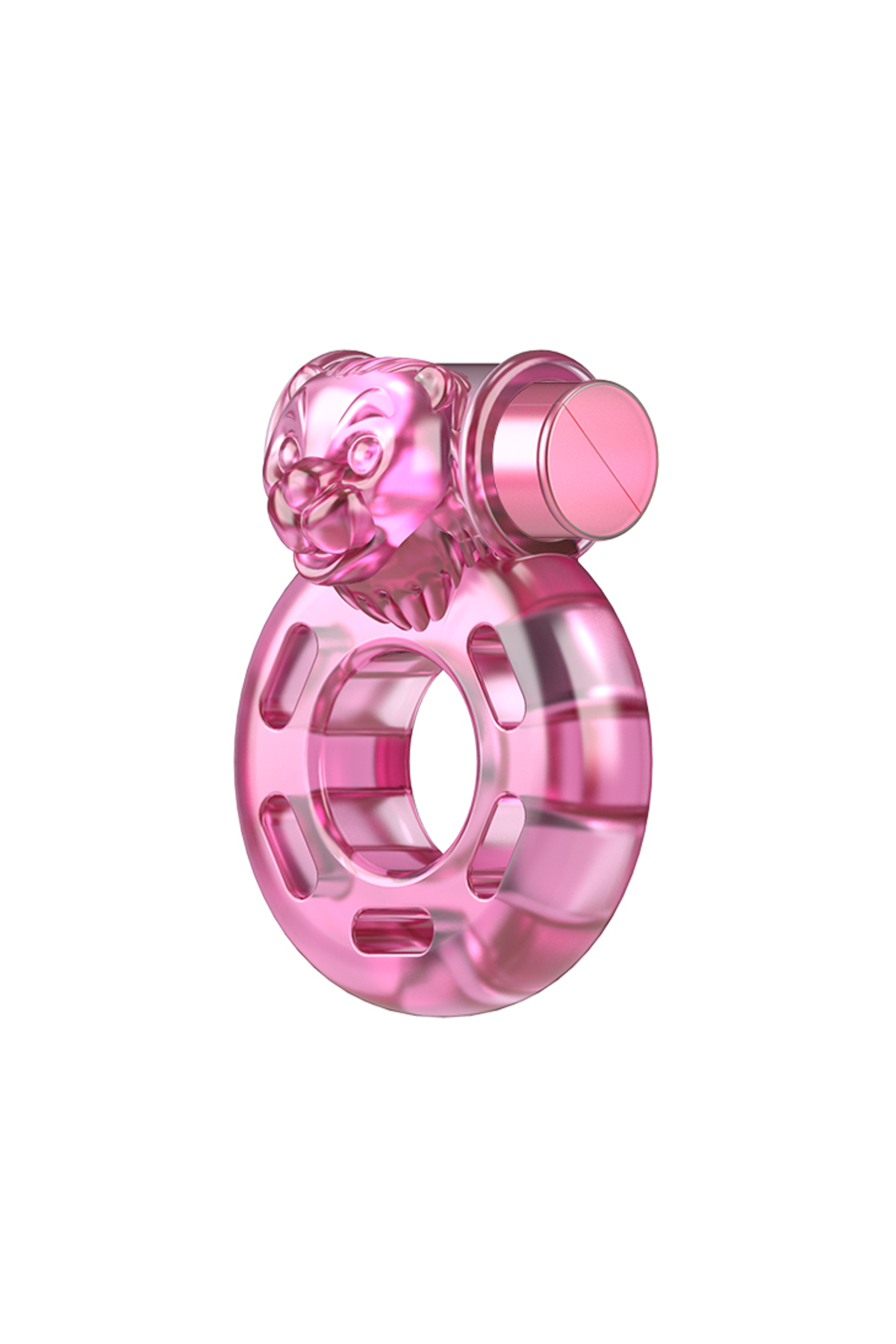 Bear Pink Güçlü Titreşimli Süper Silikon Penis Halkası Yüzüğü - Görsel 5