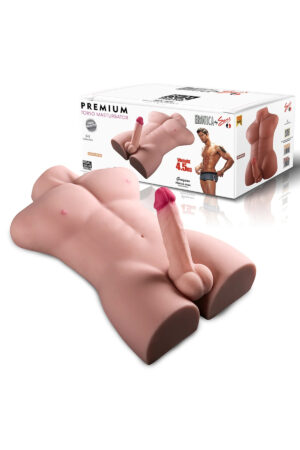 PTM Grayson - Anal Girişli 16 CM Titreşimli Yapay Penis Erkek Realistik Manken Yarım Vücut Dildo