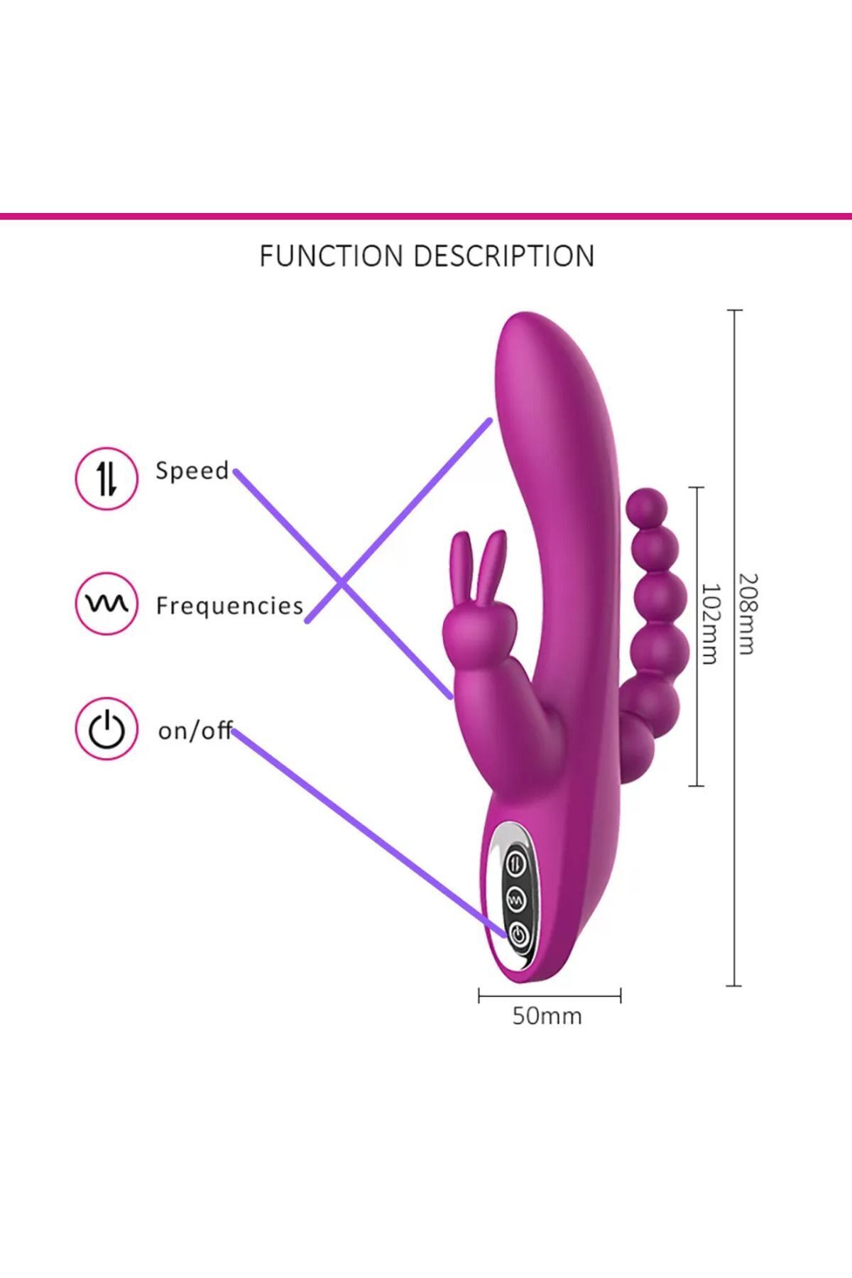 Titreşimli Üçlü Penetrasyon Özellikli rabbit Tavşan Vibratör - Görsel 3