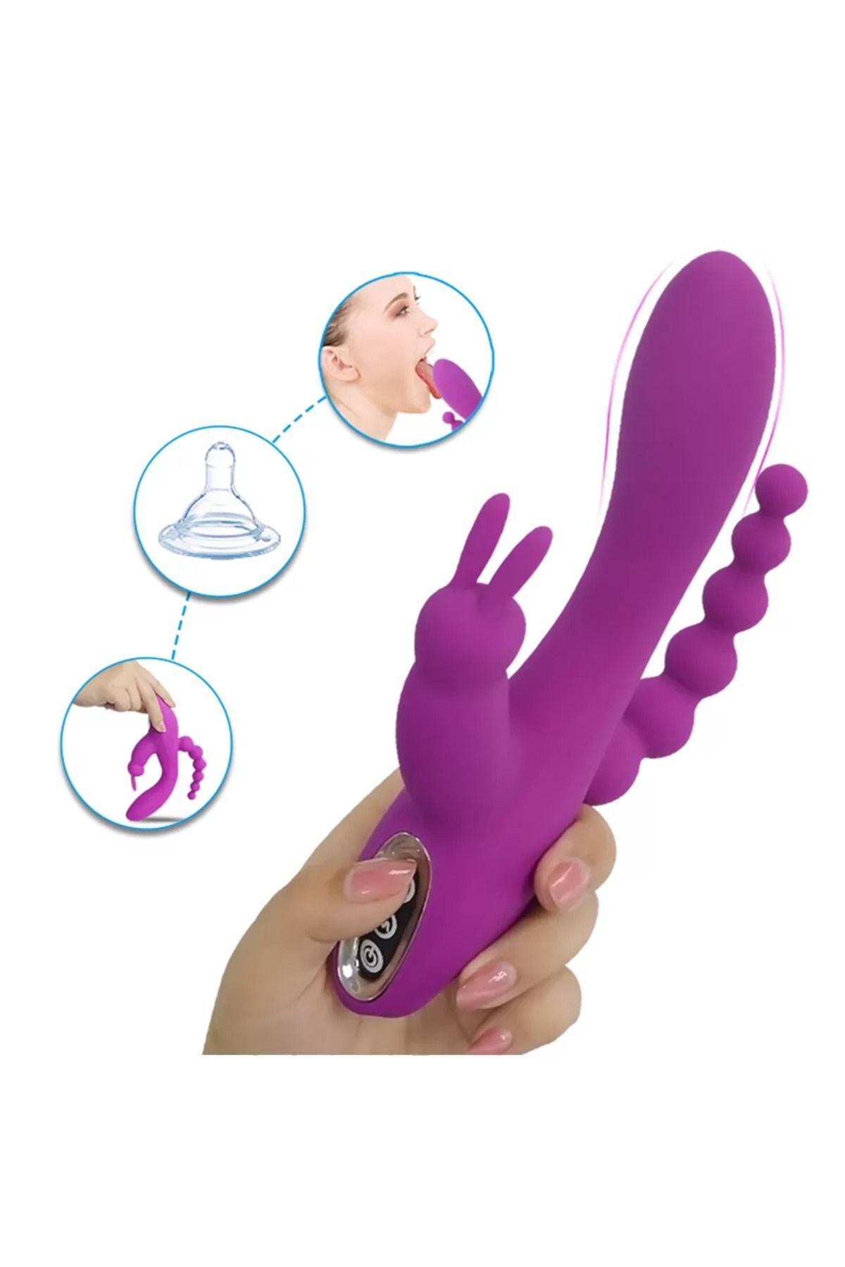 Titreşimli Üçlü Penetrasyon Özellikli rabbit Tavşan Vibratör - Görsel 5