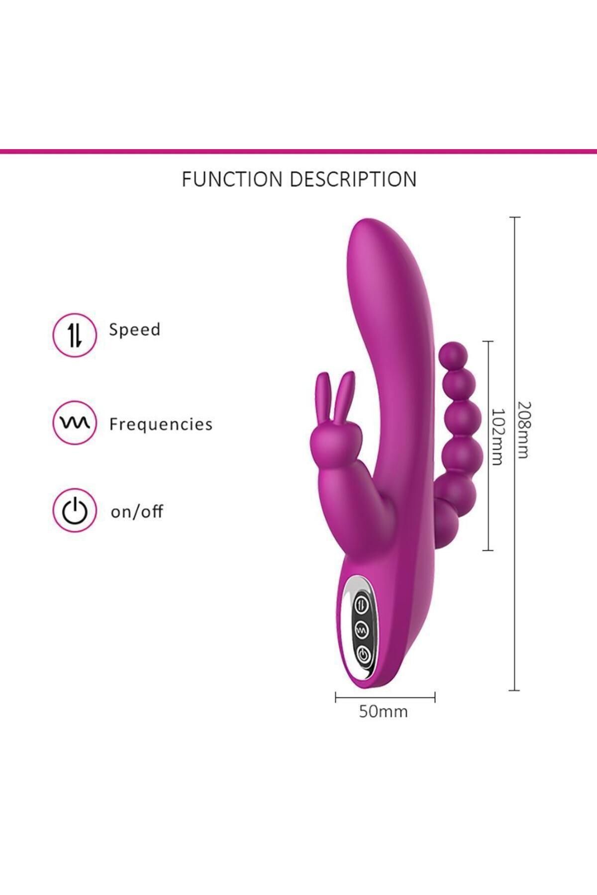 Titreşimli Üçlü Penetrasyon Özellikli rabbit Tavşan Vibratör - Görsel 8