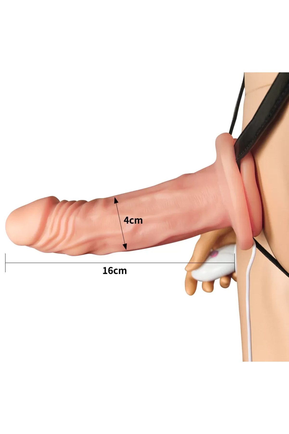 Titreşimli İçi Boş Belden Bağlamalı Penis - Vibrating Unisex Hollow Strap On - Görsel 3