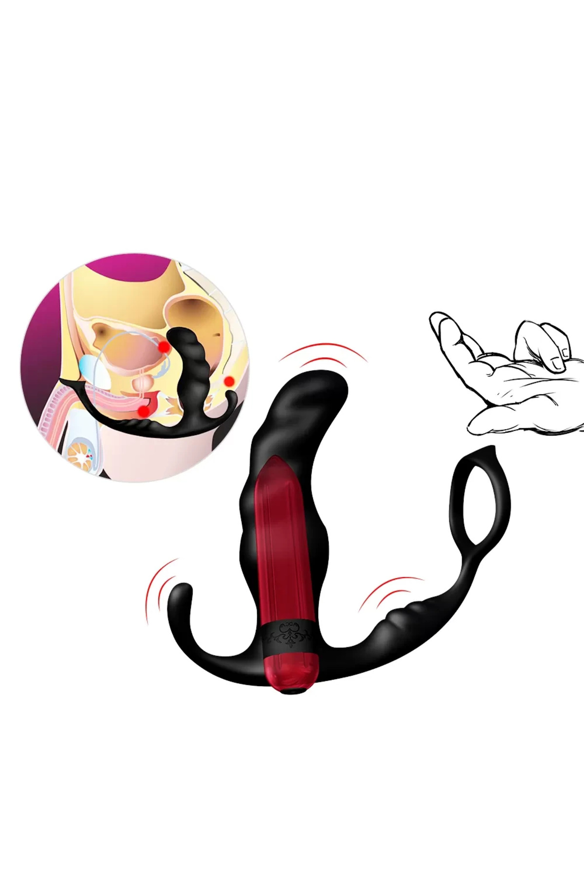 KNIGHT Kablosuz Kumandalı Penis Halkalı Masaj Vibratör - Görsel 2