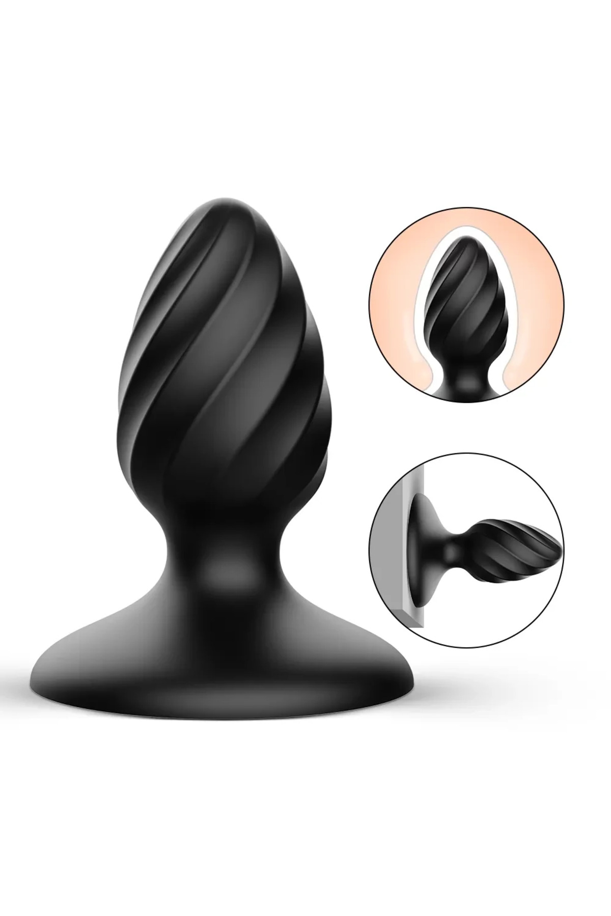 CHICK Güçlü Vantuzlu Spiral Tasarım Silikon Anal Plug