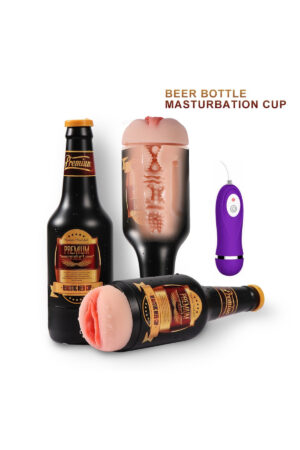 Beer Bottle 24 CM Titreşimli Realistik Yapay Vajina Masturbatör