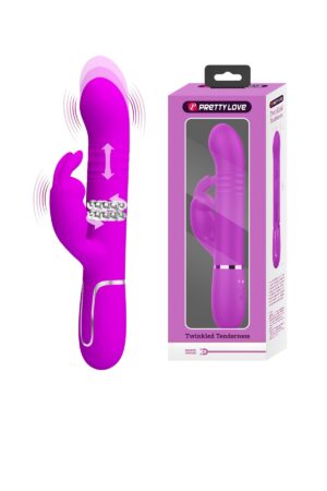Multifonsiyonlu Oynarbaşlı 7 titreşimli Rabbit Vibratör Pembe