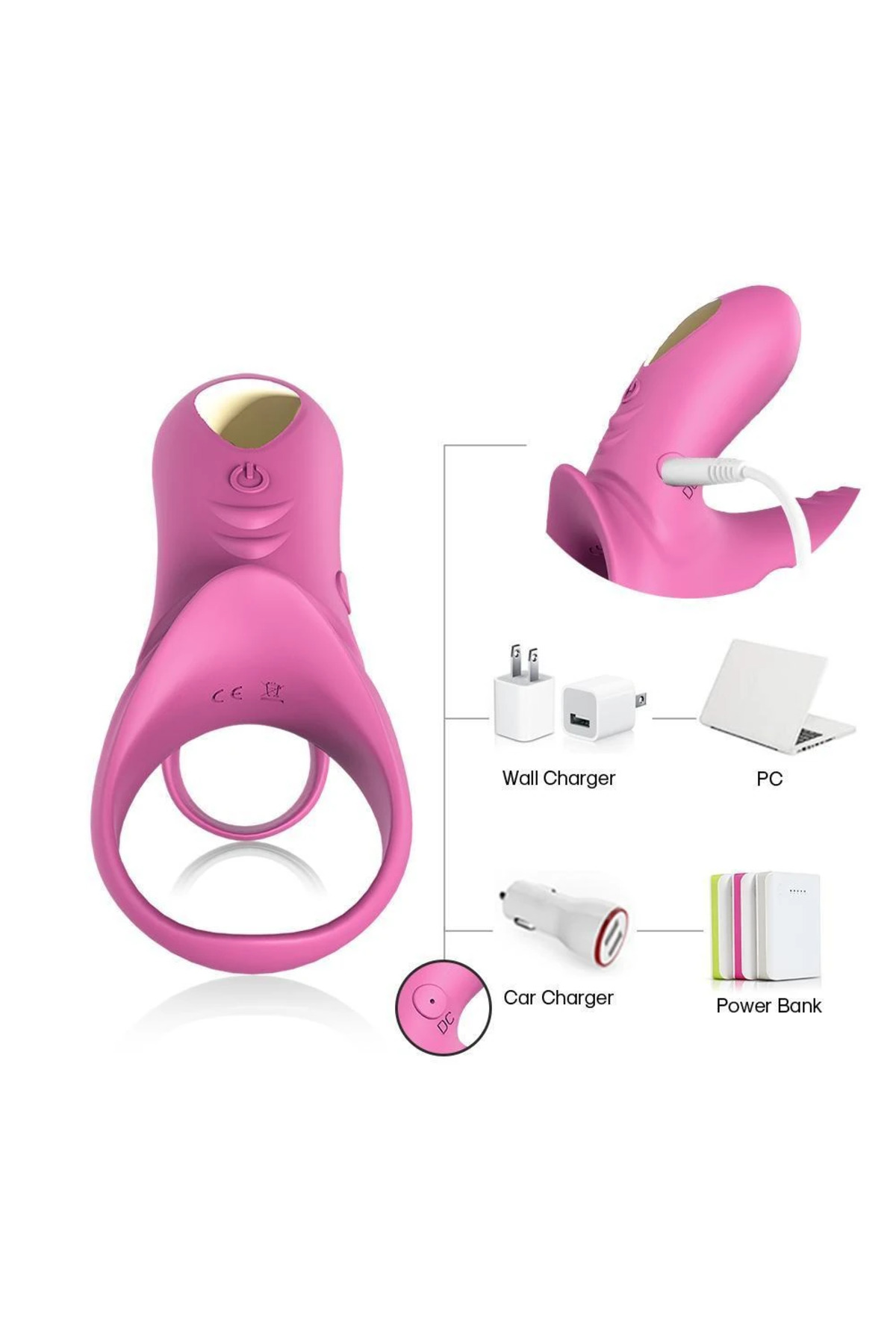 RANGER Klitoris ve G Nokta Uyarıcı Testis ve Penis Halkası - Pembe - Görsel 6